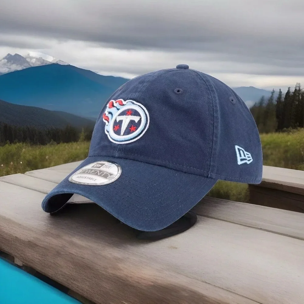 New Era Men's Tennessee Titans Core Classic Navy Adjustable Hat - Size: OSFA